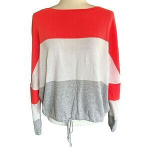 SixFifty Spring Long Sleeve Sweater Pullover Made In Italy Orange White Gray 3XL